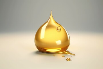 Fototapeta premium Oil Drop - 3D Illustration - Golden Oil