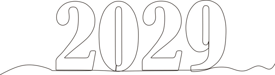 New year continuous line drawing,vector,illustration