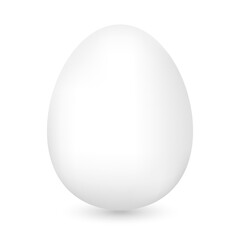 A white vector egg is isolated on a transparent background. Template for Easter ornament.