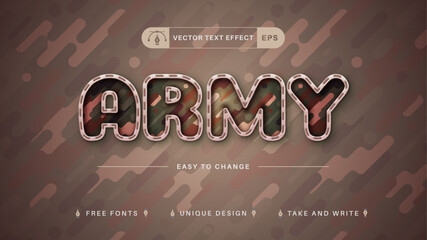 Camouflage - Editable Text Effect, Font Style