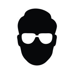 head with glasses icon or avatar, vector illustration 
