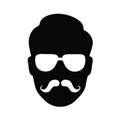 head with glasses icon or avatar, vector illustration 