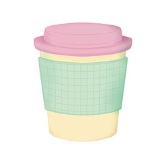 cup of coffee pastels color isolate