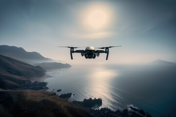 Fototapeta na wymiar helicopter in flight, generative AI
