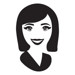 Cute girl avatar drawing-vector artwork  