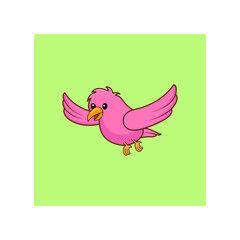 Cute bird flying. illustration vector 