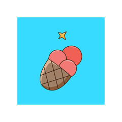 ice cream icon. flat illustration. 