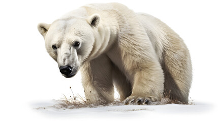 polar bear, isolated, white background, generative ai