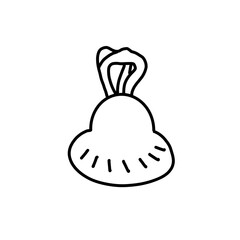 hand holding a bell Mexican hand drawn organic line 