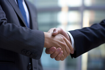 Handshaking contract of teamworking business-men