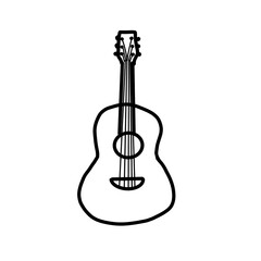 Fototapeta premium acoustic guitar vector illustration hand drawn organic line 