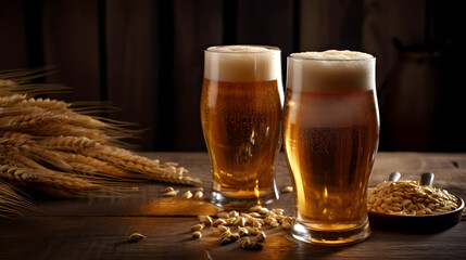 beer glass in composition, isolated, generative ai