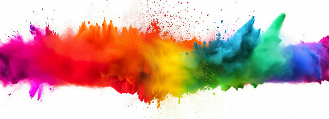 Colorful rainbow holi paint color powder explosion
