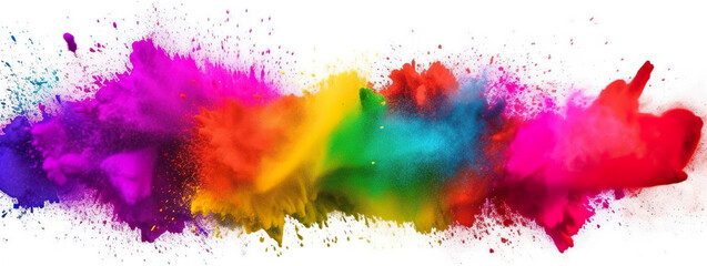 Fototapeta premium Colorful rainbow holi paint color powder explosion