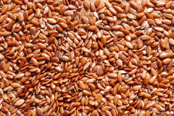 Flax seeds. Flax seeds close up. Seed texture. Omega 3. Healthy nutrition