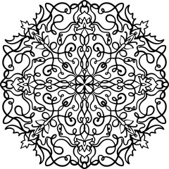 Round Mandala Pattern with Hearts