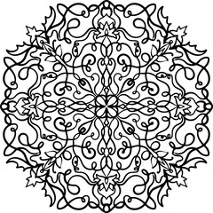 Round Mandala Pattern with Hearts