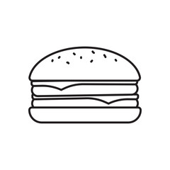 Hamburger Black and White Icon