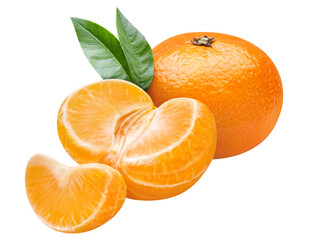 Delicious tangerines cut out