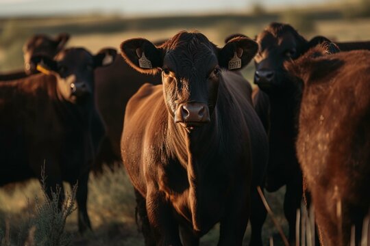organic, regenerative, sustainable agriculture farm producing stud wagyu beef cows. Generative AI