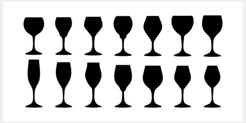 Wine glass toast icon isolated. Stencil Hand dravn Vector stock illustration EPS 10