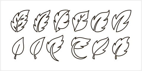 Sketch leaf icon isolated. Eco clipart. Laurel cartoon vector stock illustration. EPS 10