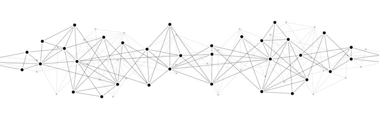 Abstract polygon data network connect lines and dots background template.	
