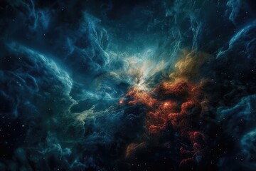 Obraz na płótnie Canvas artwork from space. Starfield. Fantastic nebulae. This image's components were provided by NASA. Generative AI