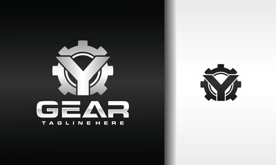 initial letter Y gear logo