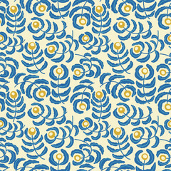 Fototapeta premium flowers abstract shapes vector seamless pattern. Matisse minimal style. Floral botanical contemporary background