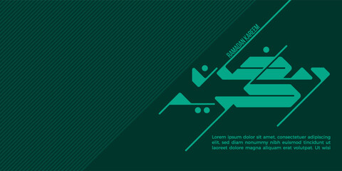 dark green ramadan kareem abstract background with lines