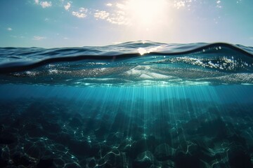 Fototapeta na wymiar sunlight, fresh water, and the ocean. Generative AI