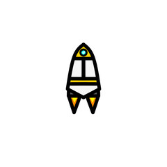 spaceship icon, a simple spaceship design with an elegant concept
