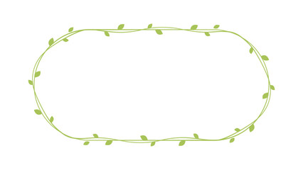 Oval green vine frames and borders, floral botanical design element vector illustration © Aletheia Shade