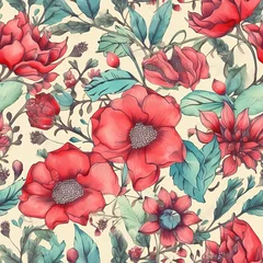 Rolgordijnen floral pattern © Director's Choice