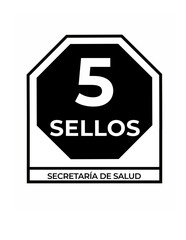 Mexican regulatory label for food packages. When a food package contains five unhealthy ingredients this label is placed on the front of the package. 