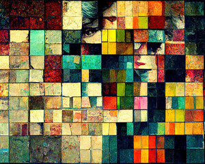 Mosaic texture, digital art.
