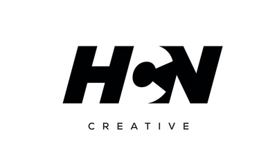 HCN letters negative space logo design. creative typography monogram vector	