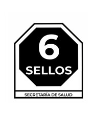Mexican regulatory label for food packages. When a food package contains six unhealthy ingredients this label is placed on the front of the package. 
