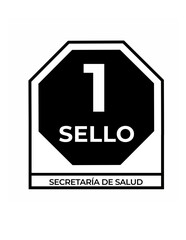 Mexican regulatory label for food packages. When a food package contains one unhealthy ingredient this label is placed on the front of the package. 
