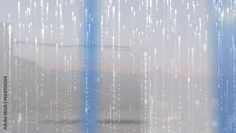 Poster animation of data processing over server room