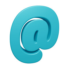 Fototapeta premium Blue email or at symbol design in 3d rendering