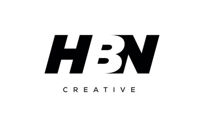 HBN letters negative space logo design. creative typography monogram vector	