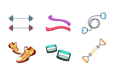 Exercise equipment in cartoon character,