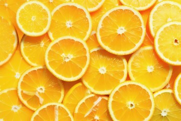 Group of slices, whole of fresh orange fruits isolated on white background, Generative AI.