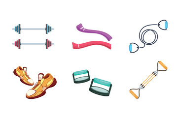 Exercise equipment in cartoon character,