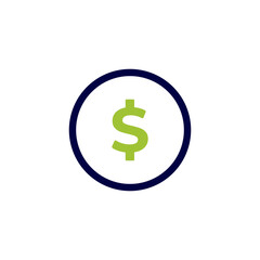 icon vector concept of basic or regular dollar coin with circular lines. Can used for social media, website, web, poster, mobile apps