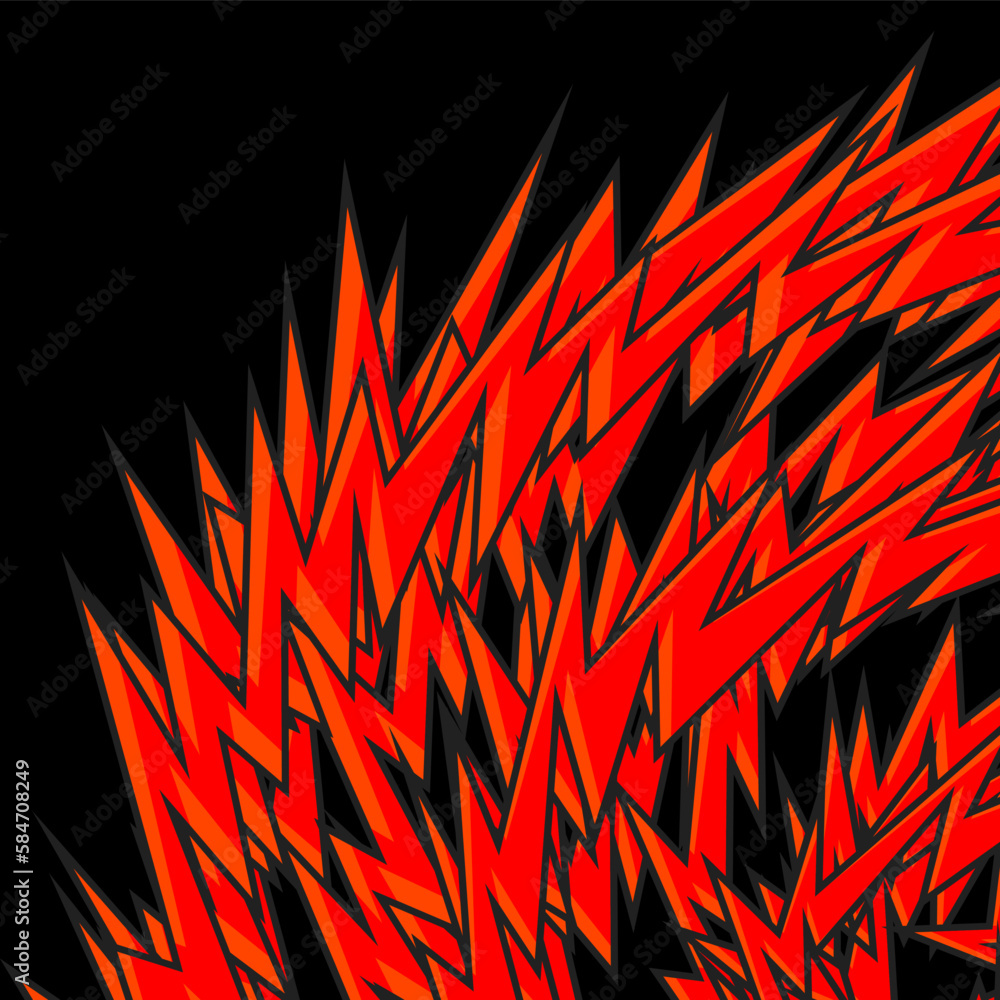 Poster abstract background with multiple curved spike line pattern. abstract background with hot flame patt