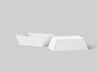 Front View Isolated Paper Tray Packaging Realistic Mockup