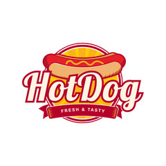 Hot dog food logo design for your business vector illustration